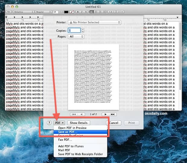How to Print as PDF on Mac
