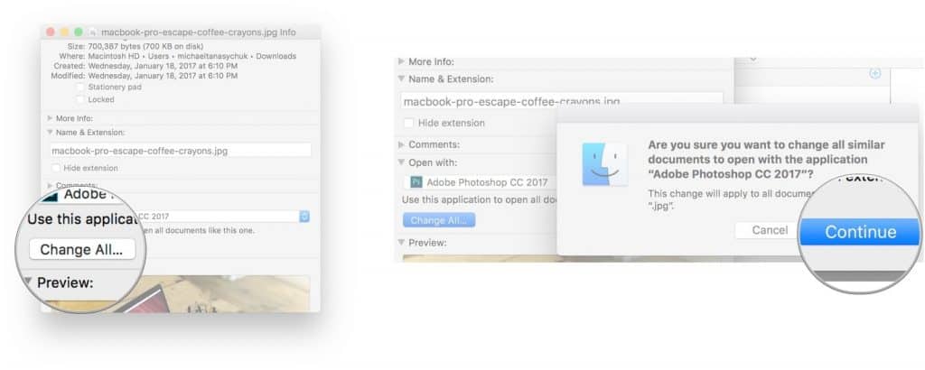 How to Change the Default application for file types on Mac OS