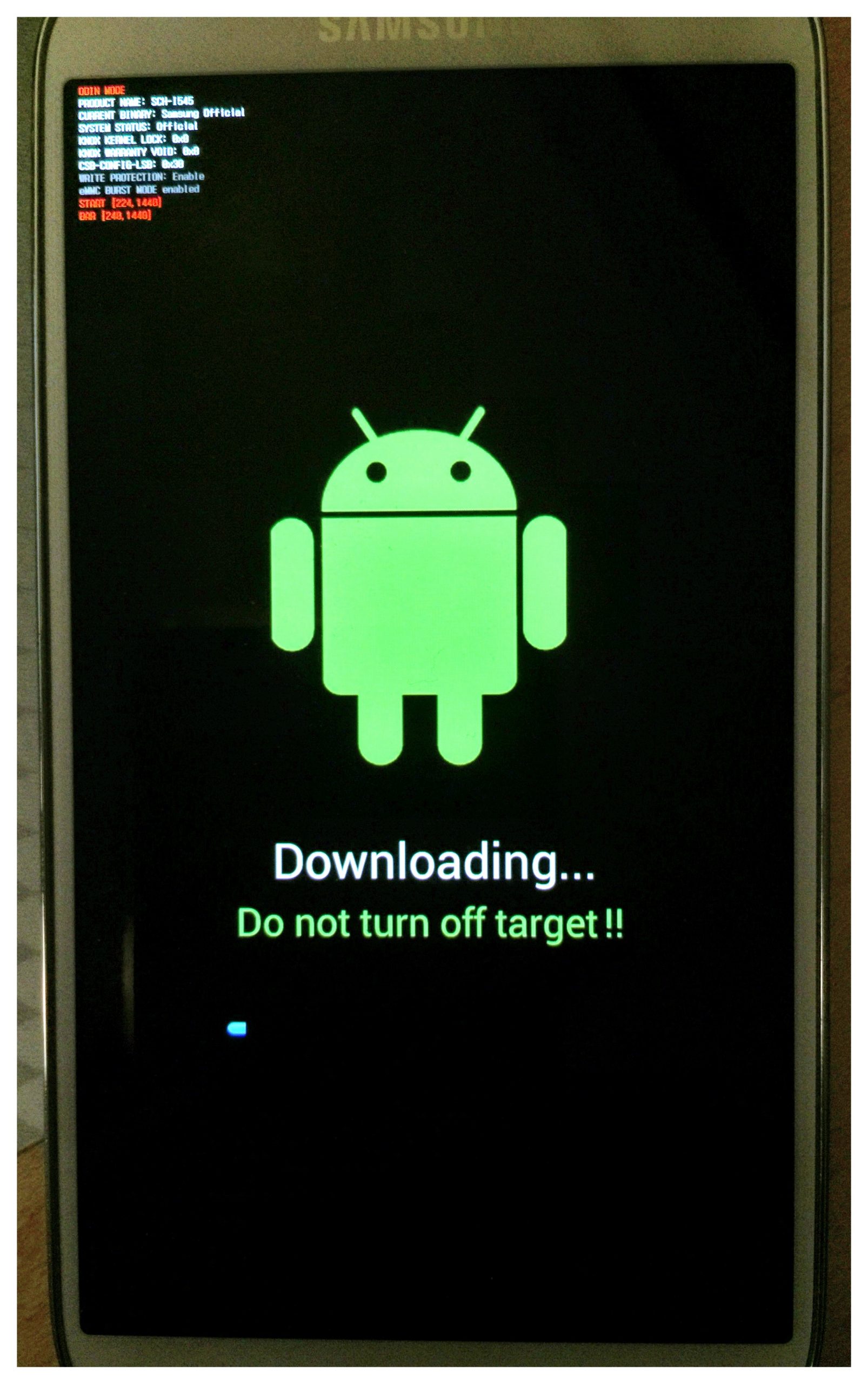 Download mode in Samsung Galaxy S22