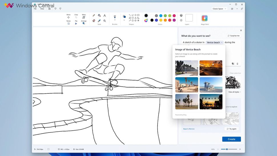 Magic Paint in Windows 11. Source: Windows Central.