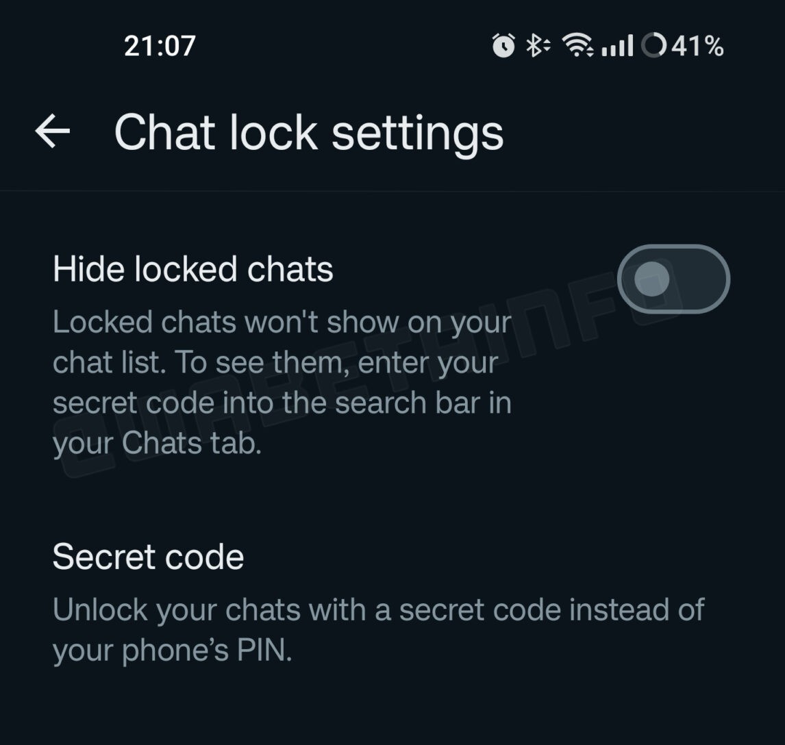 Hiding Locked Chats in WhatsApp 